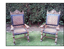 A large pair of 20th Century Gothic Arm Chairs