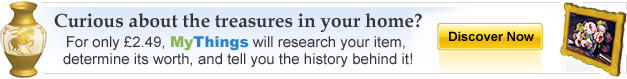 Curious about the treasures in your home? For only £2.49, MyThings will research your item, determine its worth, and tell you the history behind it!