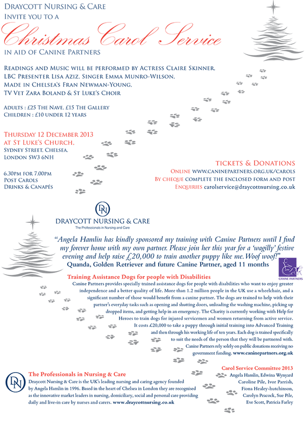 Christmas Carol Service in Aid of Canine Partners