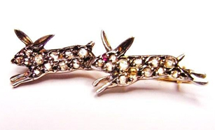 Running Rabbits Brooch